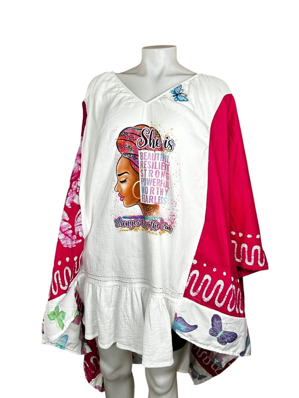 OOAK Upcycled Boho Butterfly Tunic – Women’s